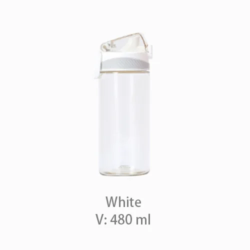 480ml White Спортивная чашка Xiaomi Tritan, 480 мл, 620 мл, безопасный замок, нетоксичный и безвкусный, устойчивый к падению, высокой температуре, открытая одной рукой - Цвет: 480ml White
