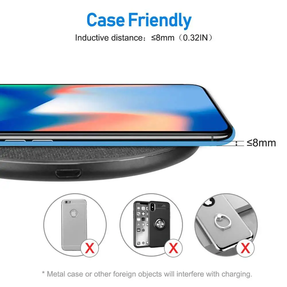 Беспроводное зарядное устройство FDGAO 10 Вт зарядная площадка Qi для iPhone 11 XS Max XR X 8 Plus