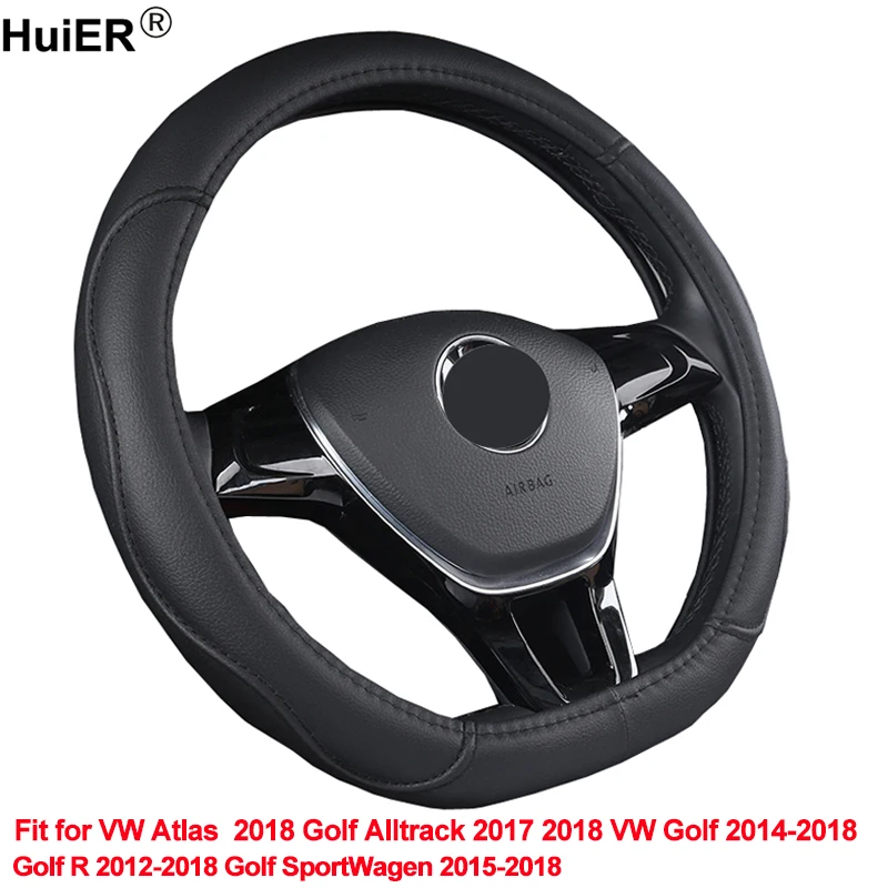 HuiER чехол рулевого колеса автомобиля D форма для Volkswagen Golf Alltrack 2017 2018 VW 2014 2015 2016 Atlas