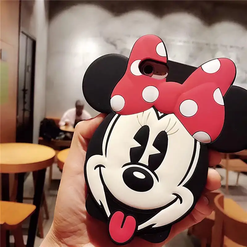 Funny 3D Cartoon Happy Smile Mickey Minnie Silicone Case for iPhone 6 6S Plus Shockproof Cover Coque Apple 7 8 |