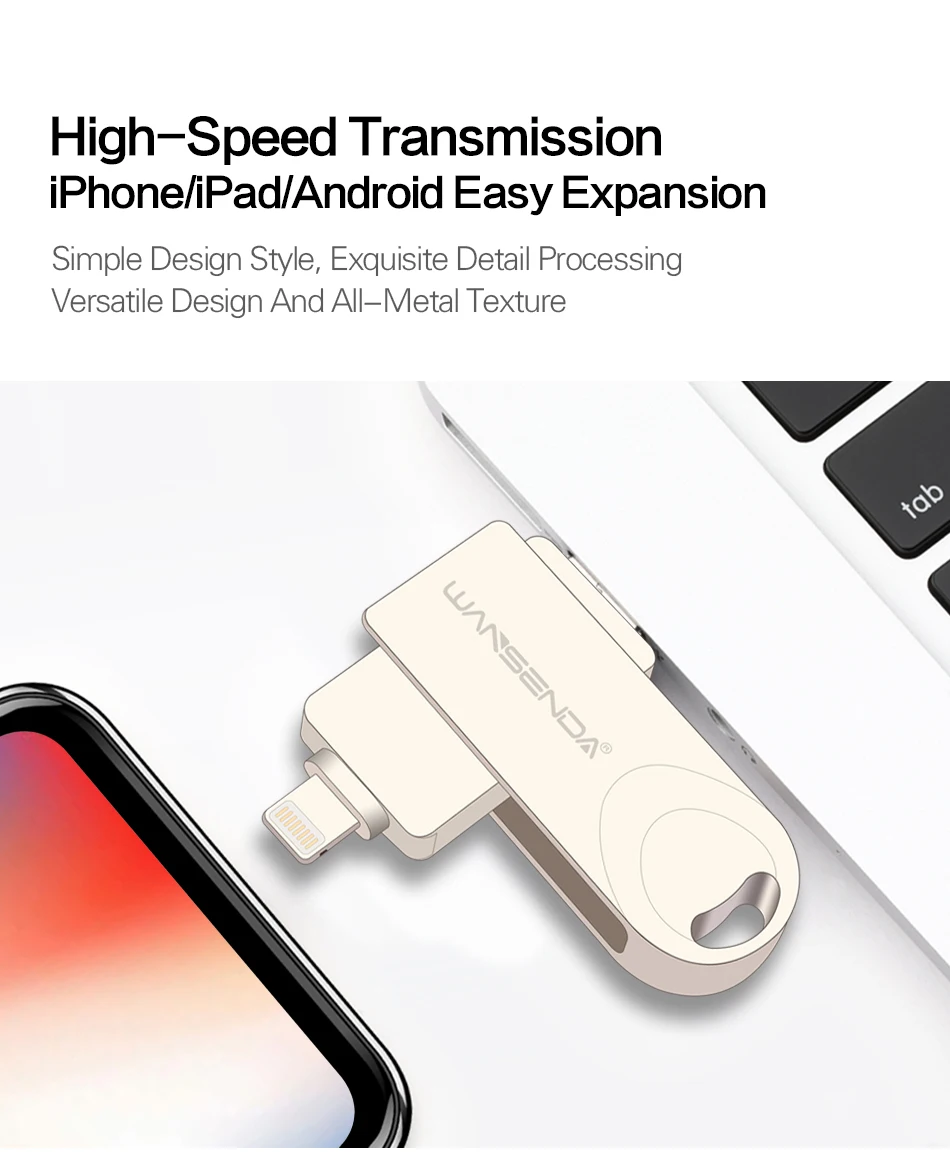 Горячая WANSENDA OTG USB флеш-накопитель, Вращающаяся ручка, 8 ГБ, 16 ГБ, 32 ГБ, 64 ГБ, 128 ГБ, внешний накопитель, флешка, USB флешка, флеш-диск 3,0