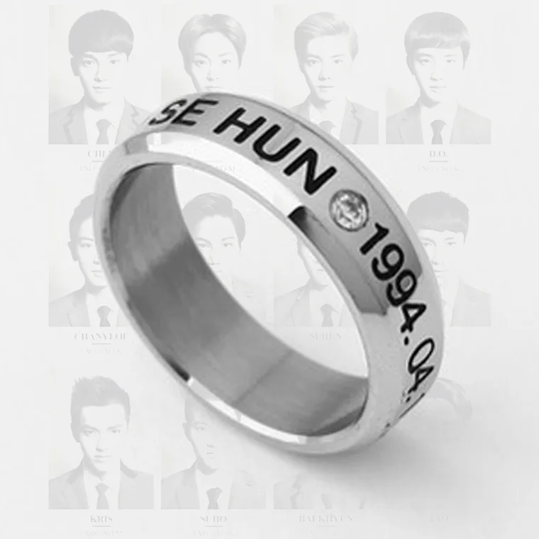 Kpop exo SEHUN кольцо для дня рождения из титановой стали с хвостом Infinity 8 5 размера