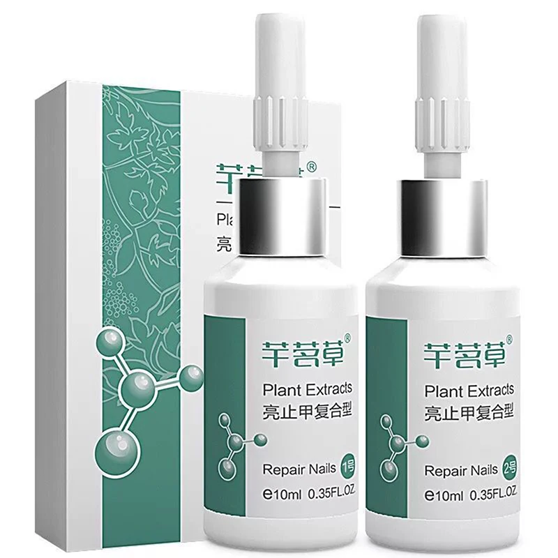 

Dropshipping 2 Pcs Nails Repair Liquid Set Plant Extract Antibacterial Onychomycosis Treatment Nail Care SMJ