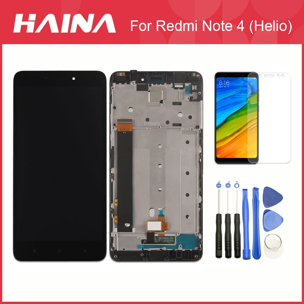Hongmi Note 4 ЖК дисплей для Xiaomi Redmi сенсорный экран дигитайзер сборка с рамкой ЦП MTK Helio