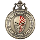 Ретро Бронзовый Череп маска клоуна кварцевые карманные часы панк кулон для мужчин женщин ожерелье брелок часы антикварная цепочка подарки для мужчин женщин