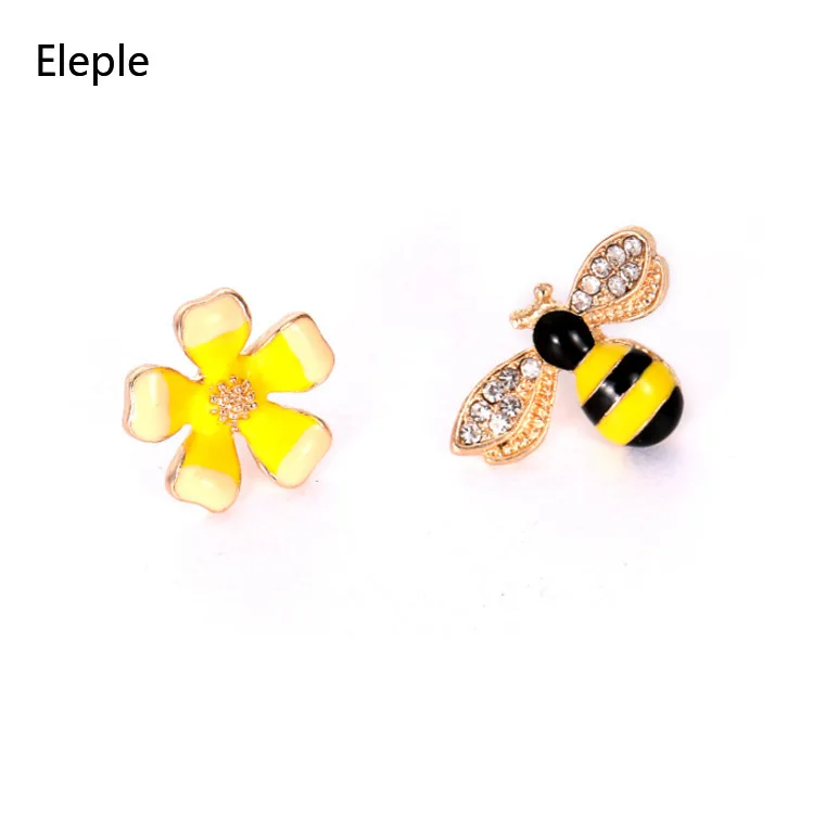 Eleple Korean Flower and Small Bee Earrings Jewelry Birthday Party Celebration Gifts Manufacturers C2019 Factory | Украшения и