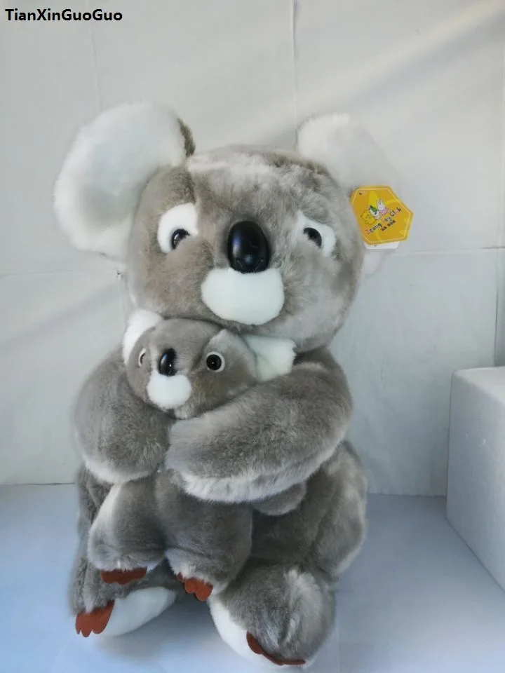 Плюшевая игрушка-коала в новом стиле серая большая 40 см с рисунком коала детская