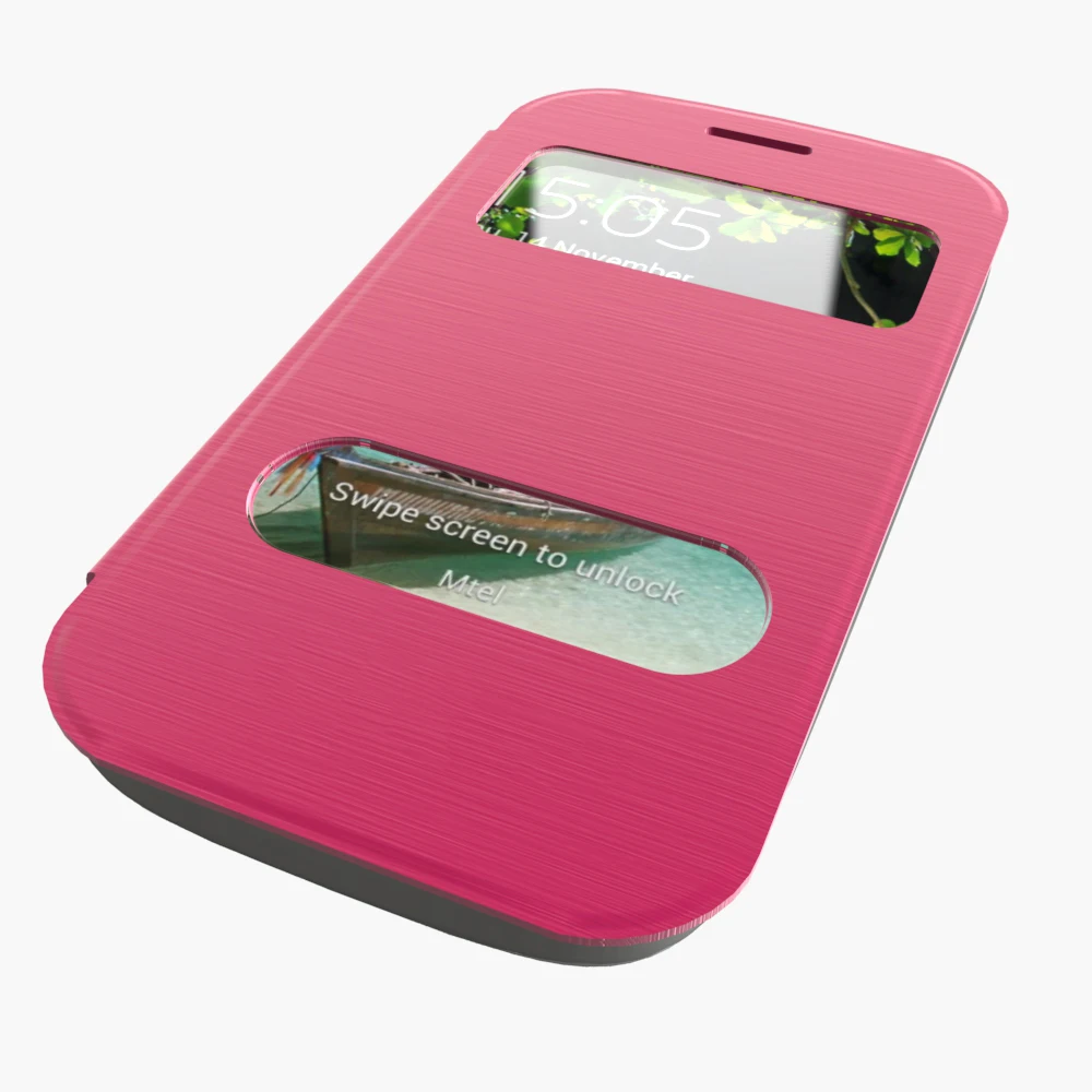 Тонкий чехол книжка с окошком для Samsung Galaxy S Duos s7562|phone bag|flip casephone cover |