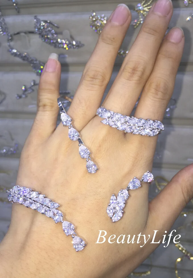 Waterdrop создан алмаз установив руку ладонью браслеты ладони браслет для палец