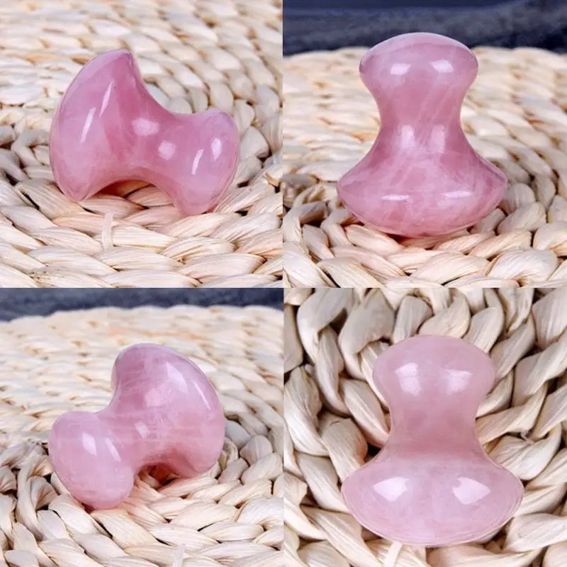 Массажер для лица Gua Sha Rose Quartz Безопасный и эффективный Удобный для переноски инструмент в форме гриба маленький массажер