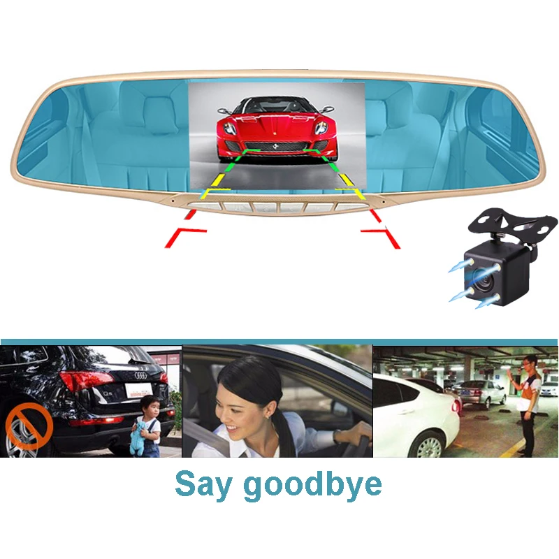 E ACE 5 дюймов ночного видения Автомобильный видеорегистратор Full HD 1080 P с двумя