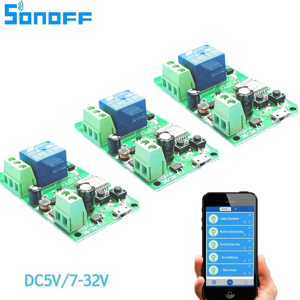 Sonoff DC5V/12 vwifi переключатель беспроводной модуль реле умный дом автоматизация для