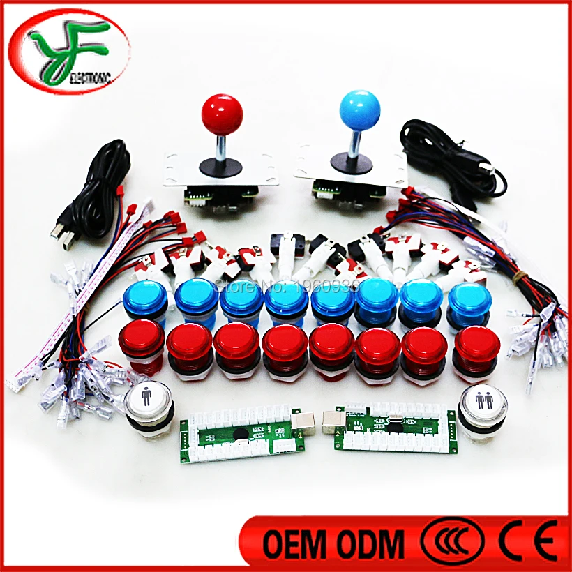 1 2 3 Retropie 3b Project Arcade Joystick 18 X 5v Led Push Button 1p 2p  Copy Sanwa Joystick