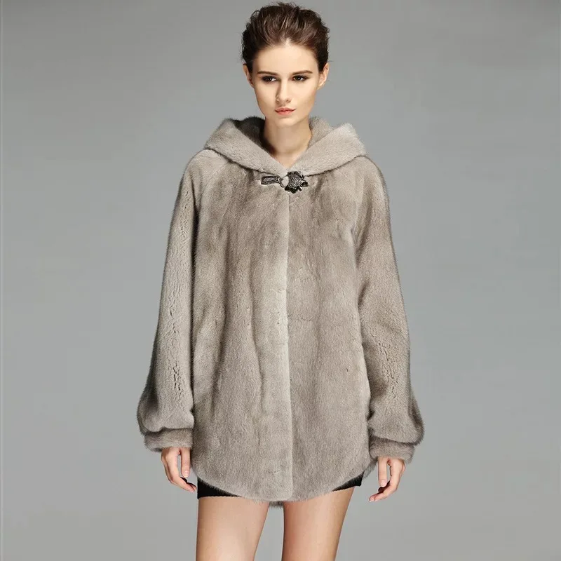 2021 бренд класса люкс для женщин натуральная норковая Меховая куртка длинная