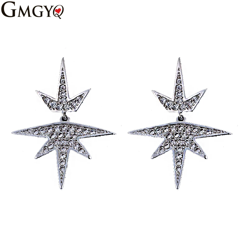 GMGYQ Zircons Beroemde Mode Merk sierden Fonkelende Kwaliteit Zirconia Ster Oorbellen Voor Vrouwen Beste Vriend подарок для