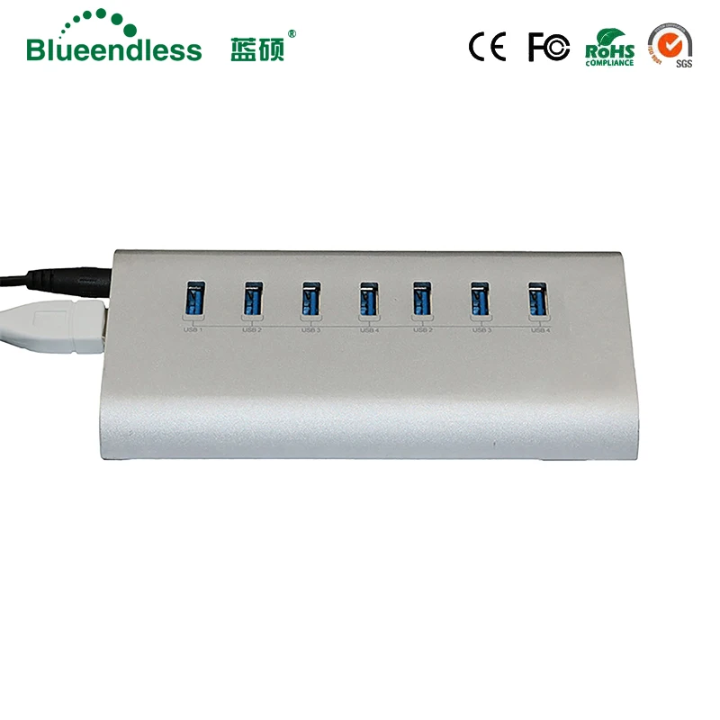 5 Гбит/с быстрая скорость серебристый алюминий 7 портов USB 3 0 серии концентратор