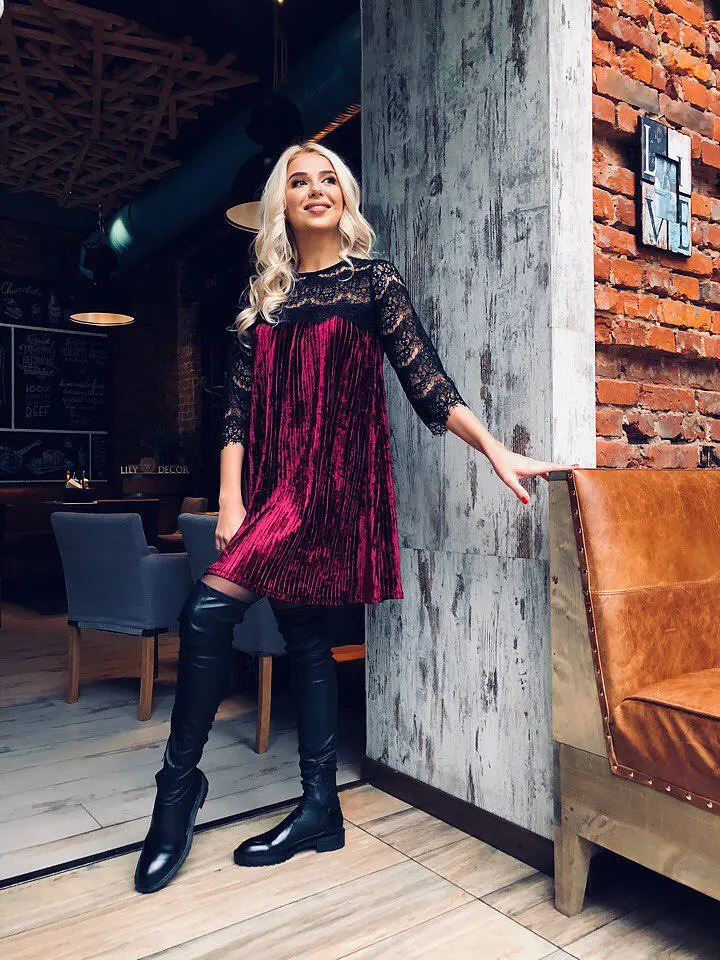 Voceelinda 2019 весна женское платье зимние элегантные Повседневное кружева
