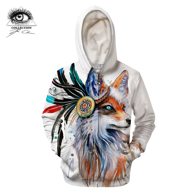 Мужские толстовки на молнии с капюшоном и принтом животных|zipper hoodie men|men sweatshirtbrand