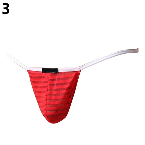 

Mens Sexy Fashion Open Back Translucent Strap Briefs C-String Underwear