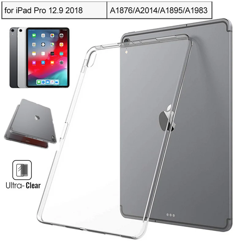 Чехол для iPad Pro 12 9 2018 3th мягкий прозрачный силиконовый бампер ТПУ Резиновая задняя