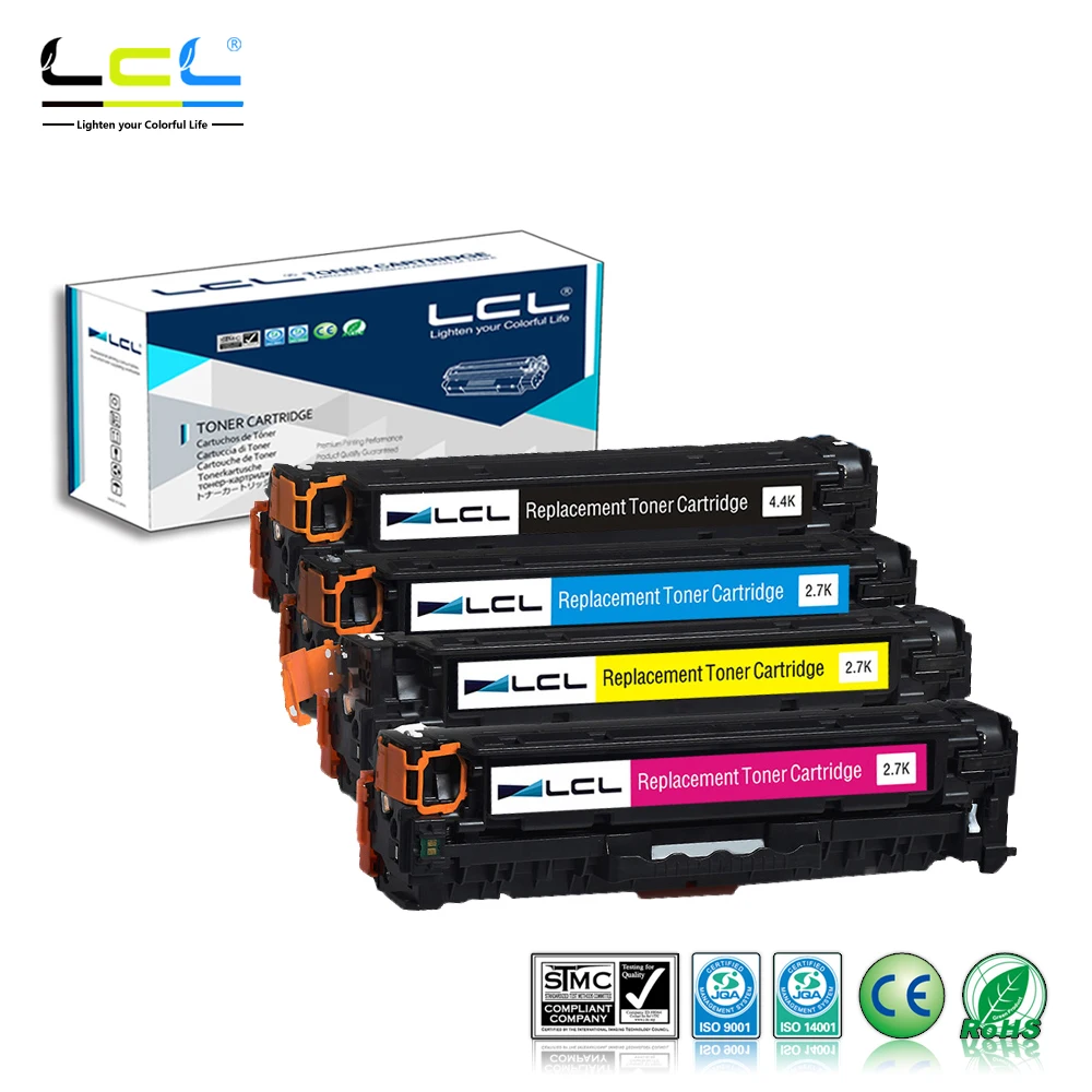 Тонер картридж LCL 312X 312A CF380X CF380A CF381A CF382A CF383A (4 упаковки) совместимый с HP Color LaserJet Pro