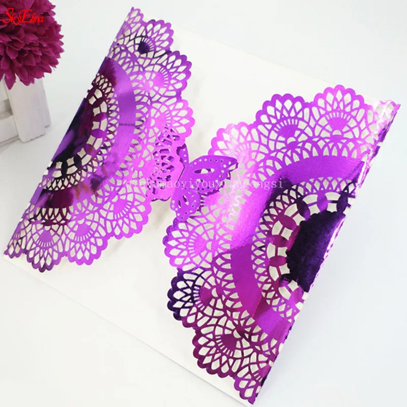 1/10/30pcs Wedding Invitations Card Name Cards Laser Cut Elegant Envelopes Event Party Decoration 5Z | Дом и сад