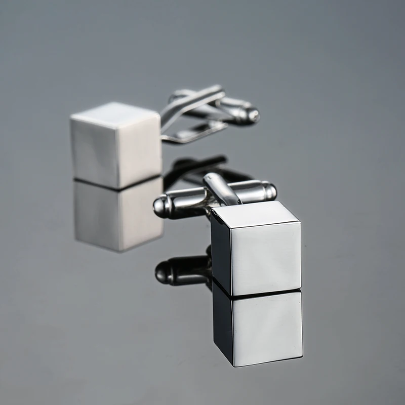 

French Shirt Fashion Cufflinks for Men's Brand Cuff links Buttons gun silvery cube Classic High Quality 2018 New Arrival Jewelry