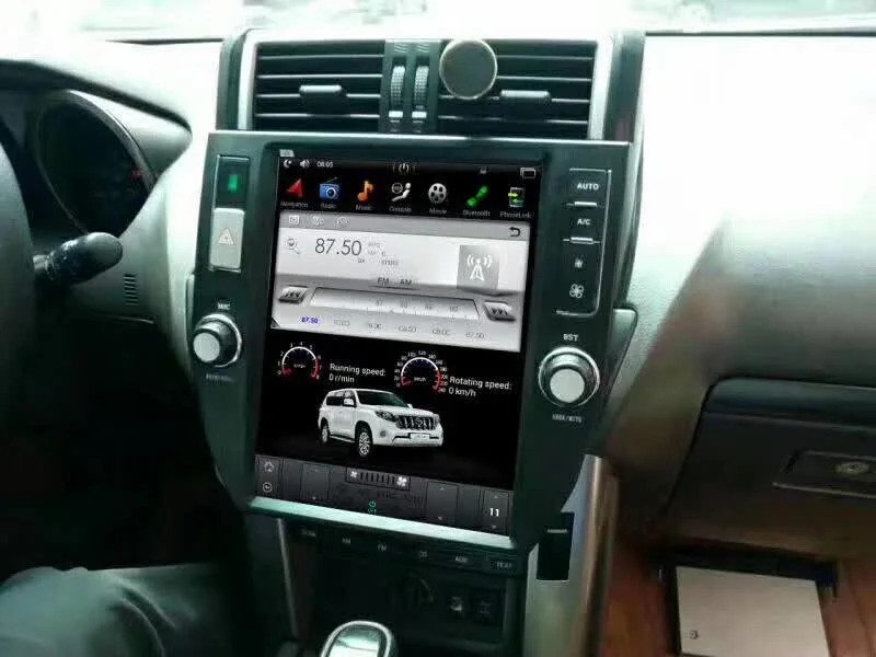 12," Tesla вертикальный экран Android 6,0 Автомобильный Радио DVD gps навигация Центральный Мультимедиа для Toyota Prado 150