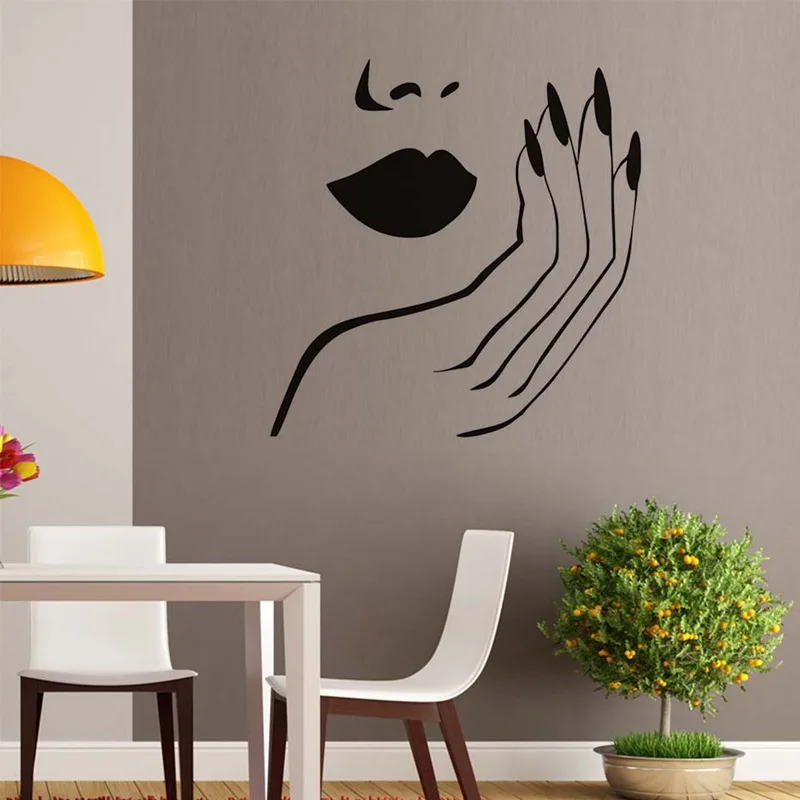 

Женские наклейки на стену для салона красоты, украшения для спальни, гостиной, декор для салона, самоклеющиеся наклейки на стену