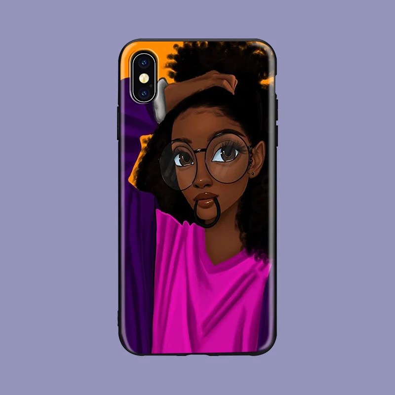 Модный черный мультяшный мягкий чехол для телефона из ТПУ iPhone 8 7 6 6S Plus X 5 5S SE XS XR max