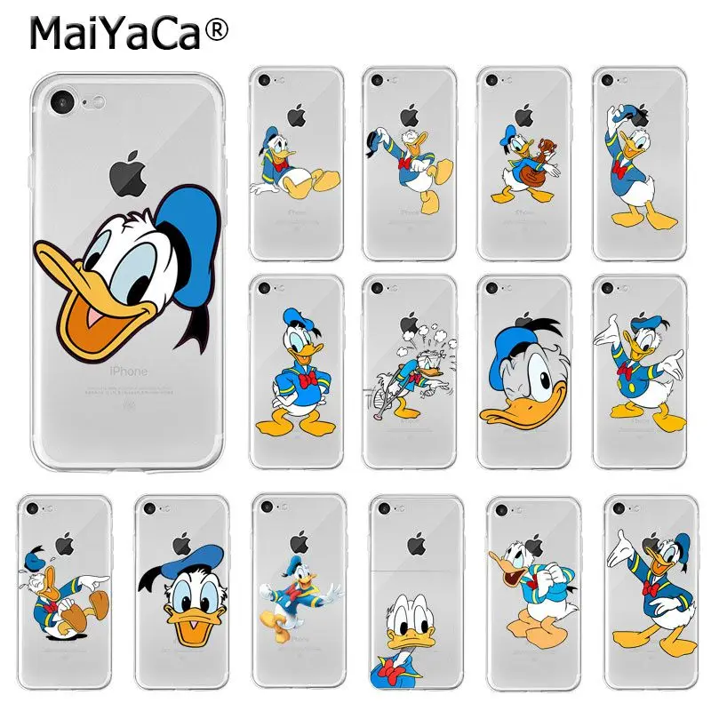 MaiYaCa Дональд Дак ТПУ Мягкие аксессуары для телефона чехол iPhone 5 5Sx 6 7 7plus 8 8Plus X XS MAX