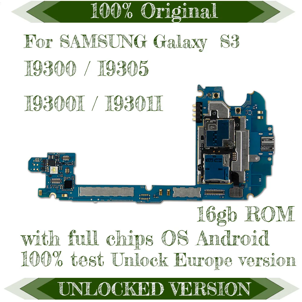Европейская версия для samsung galaxy S3 i9300/i9305/I9300I/I9301I материнская плата с системой android оригинальная логическая плата разблокировки
