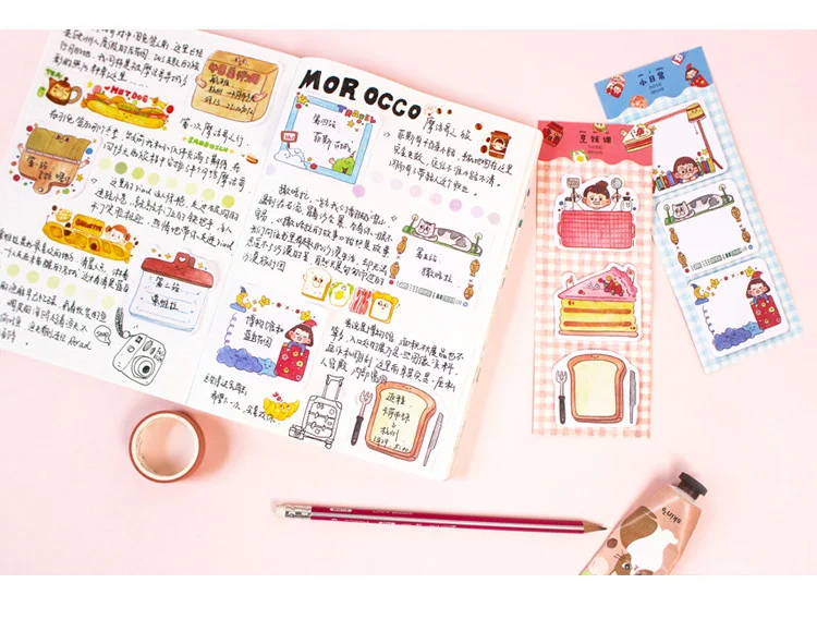 Мультфильм Sakura momoko жизнь в путешествии торт ката липкая бумага для заметок закладка для заметок планировщик наклейки Школьные офисные канцелярские принадлежности