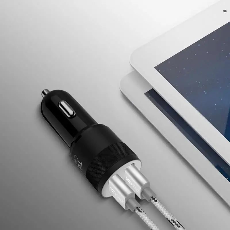 TOTU Universal Dual USB Car Charger 2.4A Fast Charging Mini Smart Auto Car-Charger Adapter For iPhone X 8 7 Plus Samsung S9 | Мобильные