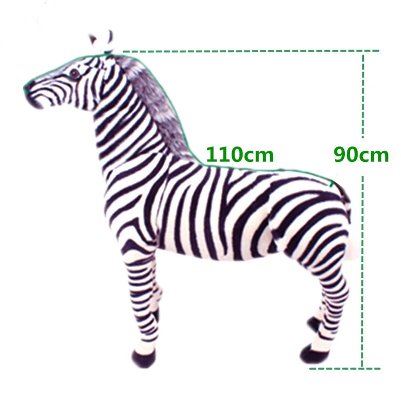 Dorimytrader Lovely Simulation Animal Zebra Plush Toy Большая игрушечная спортивная кукла для детей