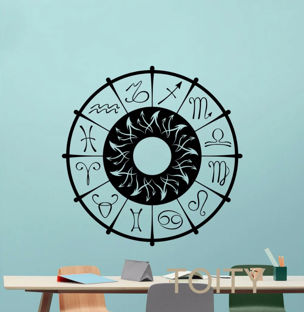 Знаки зодиака наклейка на стену гороскоп небо звезды Виниловая искусство Декор