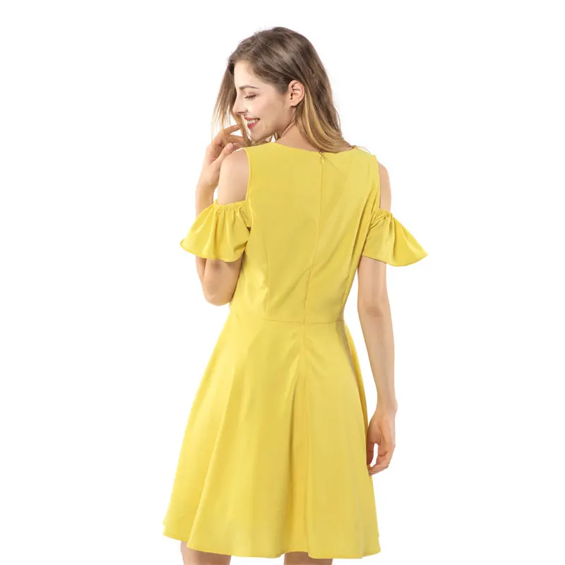 

Элегантное желтое вечернее платье Apperloth с оборками, эластичное летнее платье с открытыми плечами, женские мягкие шифоновые вечерние платья ...