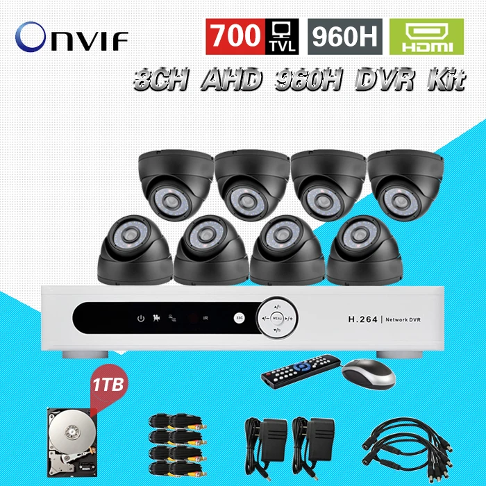 8ch CCTV Системы 700TVL Камера S AHD 960 H записи DVR 8channel безопасности видеонаблюдения
