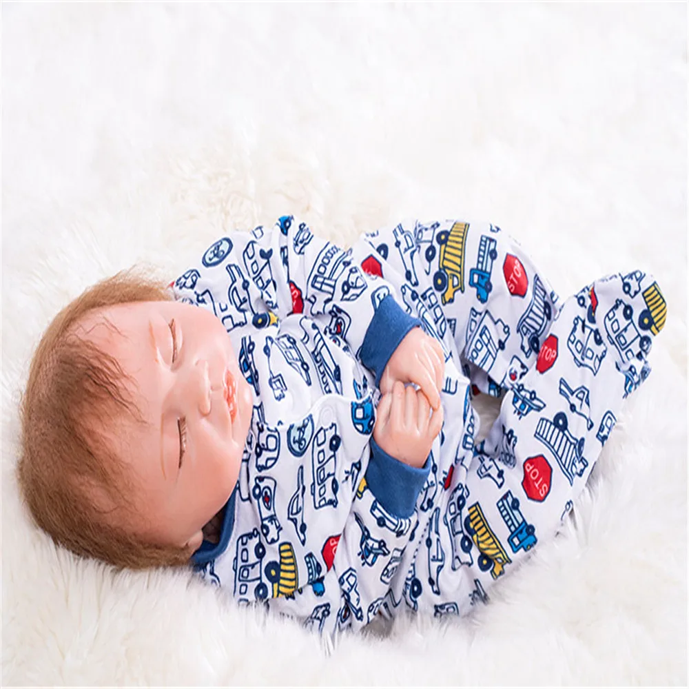 SanyDoll 19 inch 48 cm Silicone baby reborn dolls lifelike doll sleeping birthday gift | Dolls