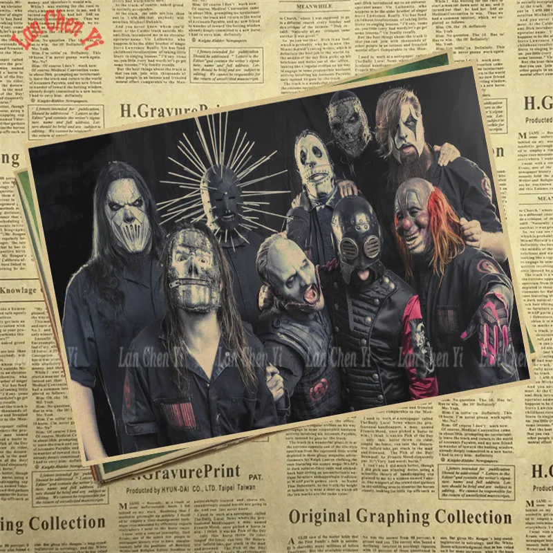 Slipknot Band Music Ретро плакат крафт бумага бумажная картина для украшения интерьера