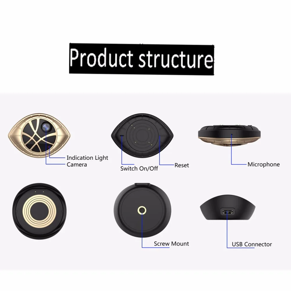 

AI-338G Golden Sports Action Camera Mini Eye Camera Super Mini Portable Magnetic WiFi Security DVR Camera for Bicycle Car Record