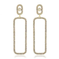 new arrival 2020 luxury sparkling long geometric crystal cupchain dangle earrings for women rhinestone simple fahion jewelrye090