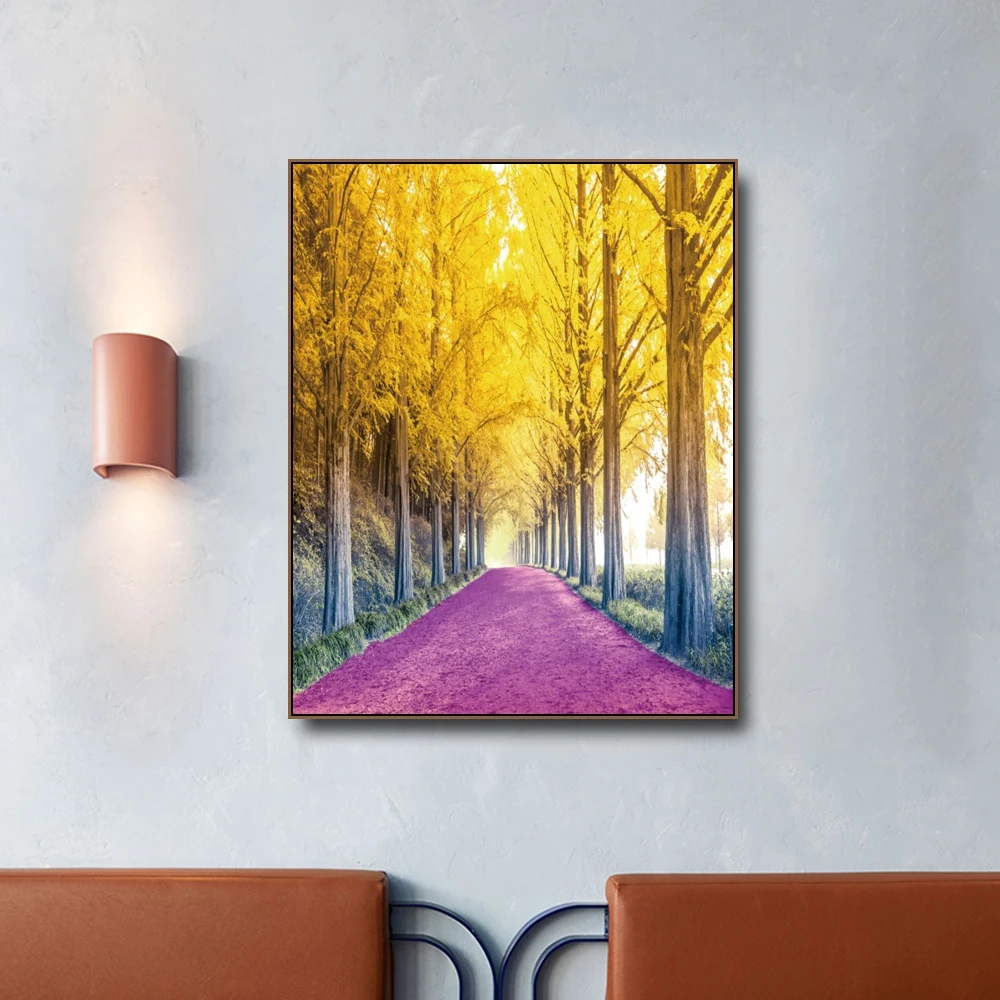 

Laeacco Canvas Painting Calligraphy Autumn Landscape Posters and Prints Wall Art Picture for Living Room Modern Home Decoration