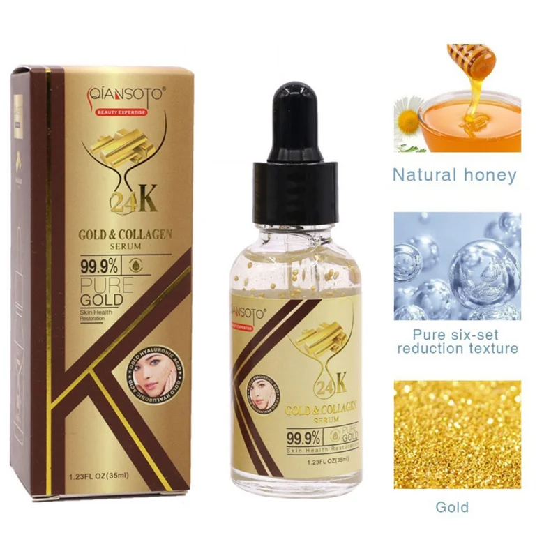 24K Gold Face Care Vitamin C Essence Anti Aging Intensive Lifting Firming Wrinkle Liquid 35ml Serum | Красота и здоровье