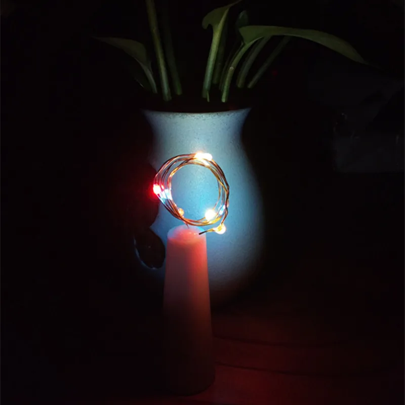 Белый корпус 15 LED из пробки огни для бутылки 10 упак. Медный провод бутылку DIY