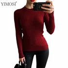 Женская вязаная свитера-пуловеры на весну и зиму 2022, Повседневные пуловеры с длинным рукавом и высоким воротником, Женский облегающий свитер 7 цветов, топы