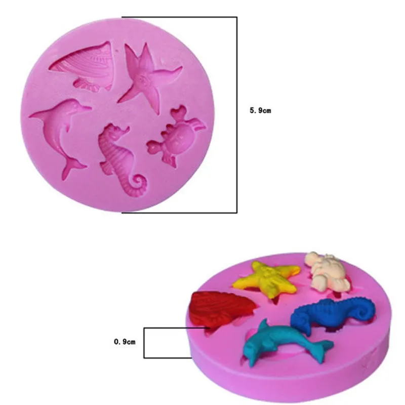 Бесплатная доставка Кухня DIY творческий 3D Meer Tier Silikonform Fondant Formwerkzeug Seepferdchen Neue Schalen