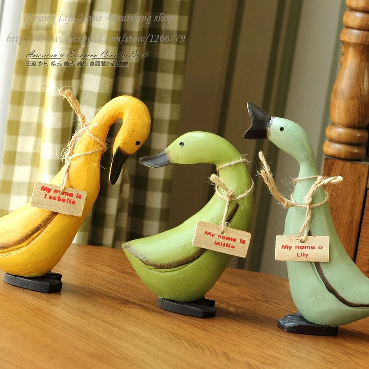 Европейский стиль набор из 3 деревянных уток супер милая утка три брата
