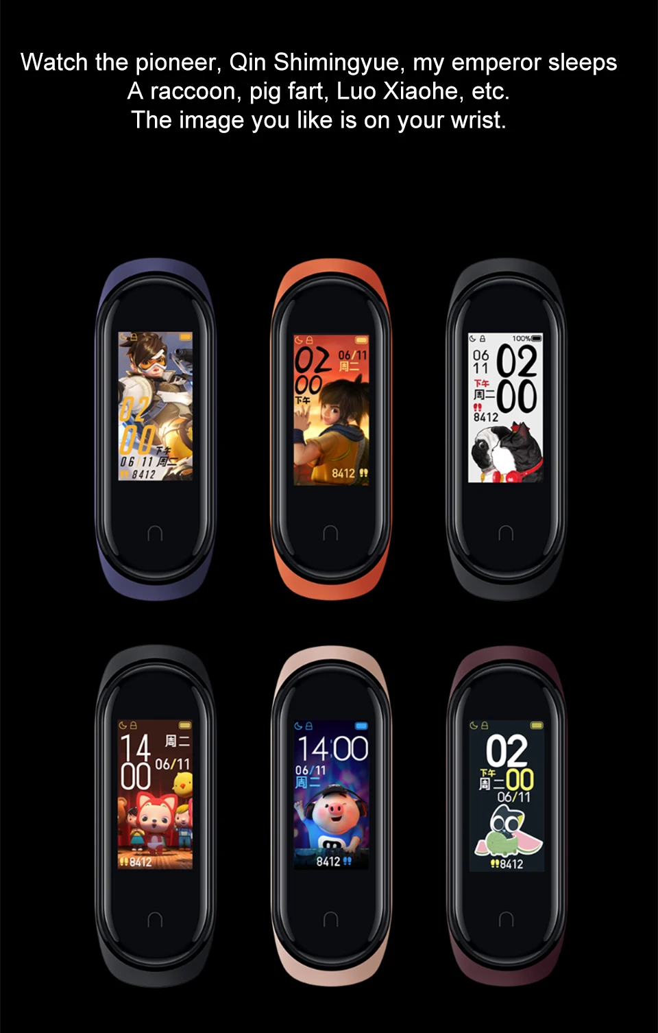 Xiaomi mi-браслет 4 Smart mi band 4 50M водонепроницаемый браслет с цветным экраном AMOLED 4 mi band 4