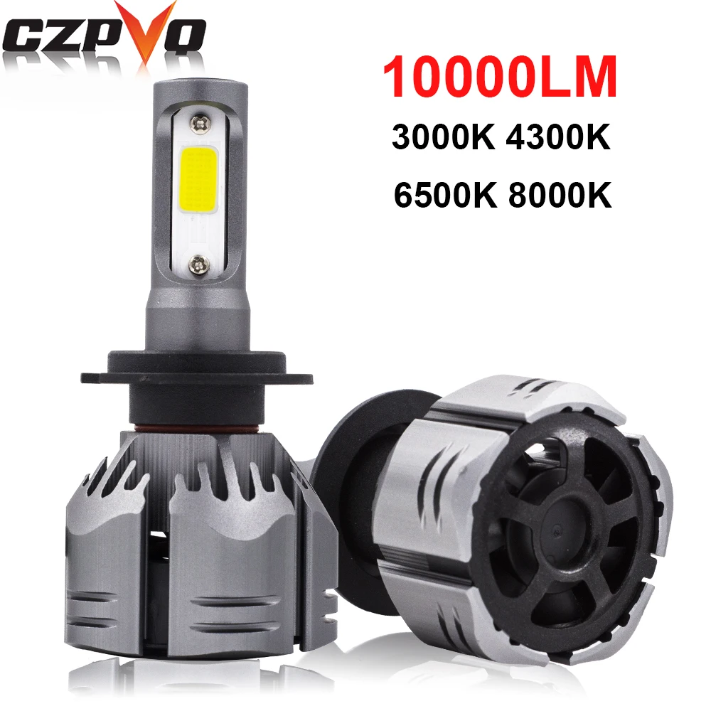 Светодиодные фары Uttril H7 3000K 4300K 6500K 8000K 10000LM H4 H11 H1 светодиодный ная ЛАМПА H3 H8 H9 9005 HB3